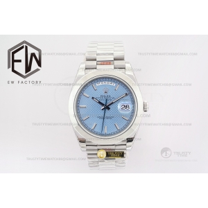 EW공장 데이데이트 40mm Smt Pres 스틸/스틸 블루/바 EWF A2836