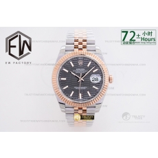 EW공장 데이트저스트 41mm 쥬빌리 로즈골드/스틸 그레이/바 EWF A3235